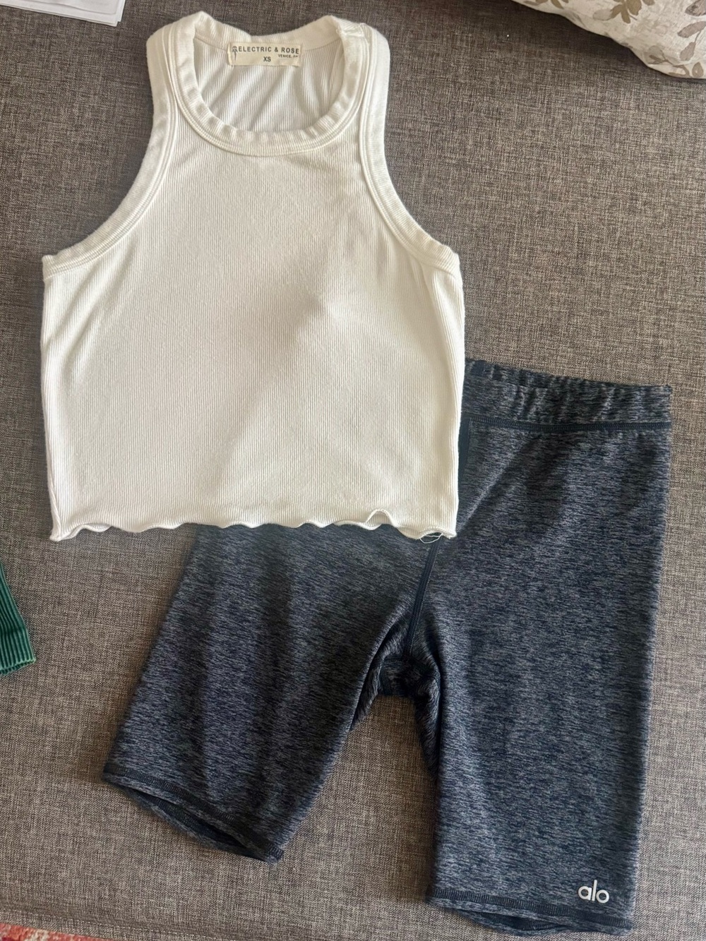 ALO Biker Shorts and FREE E&R top